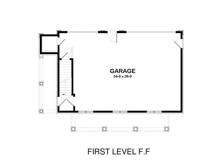 1st Floor image of Garage House Plan
