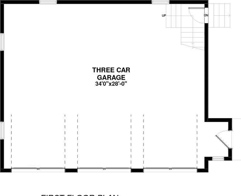 1st Floor image of Garage House Plan