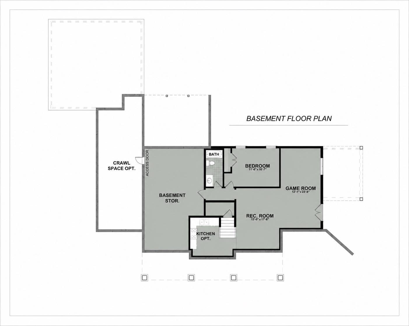 Lower Level Plan image of OSPREY House Plan