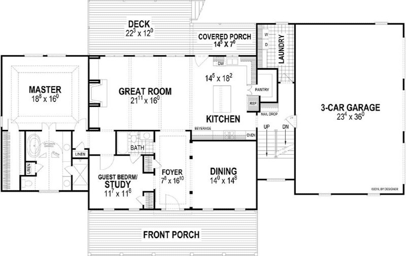 First Floor Plan image of Farmstead House Plan