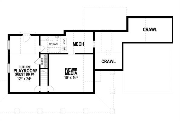 Lower Level image of Countryfield II House Plan