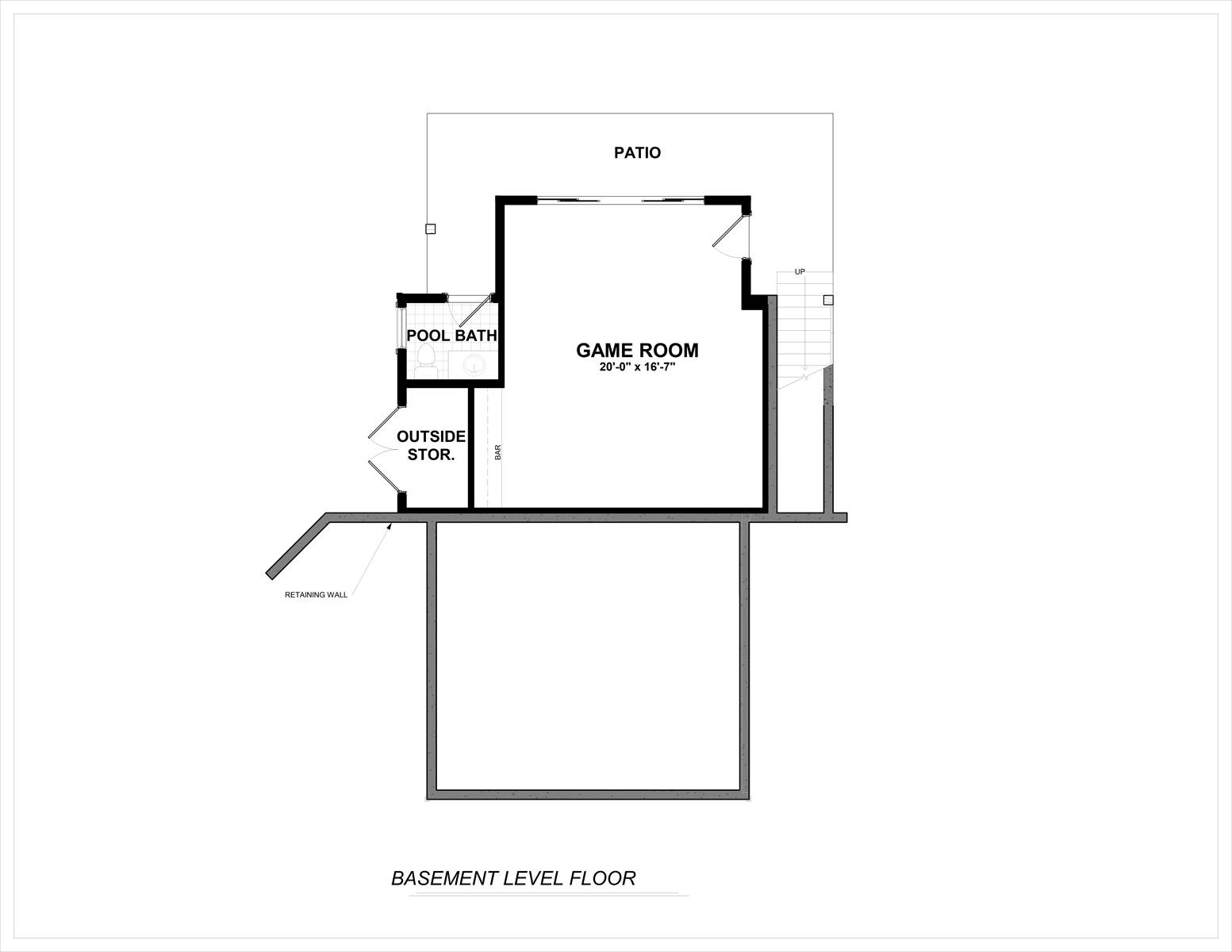 Lower Level Plan image of Springside House Plan