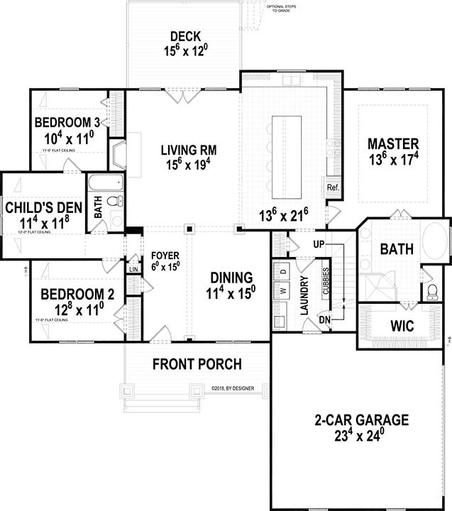 1st Floor image of Aiken I House Plan