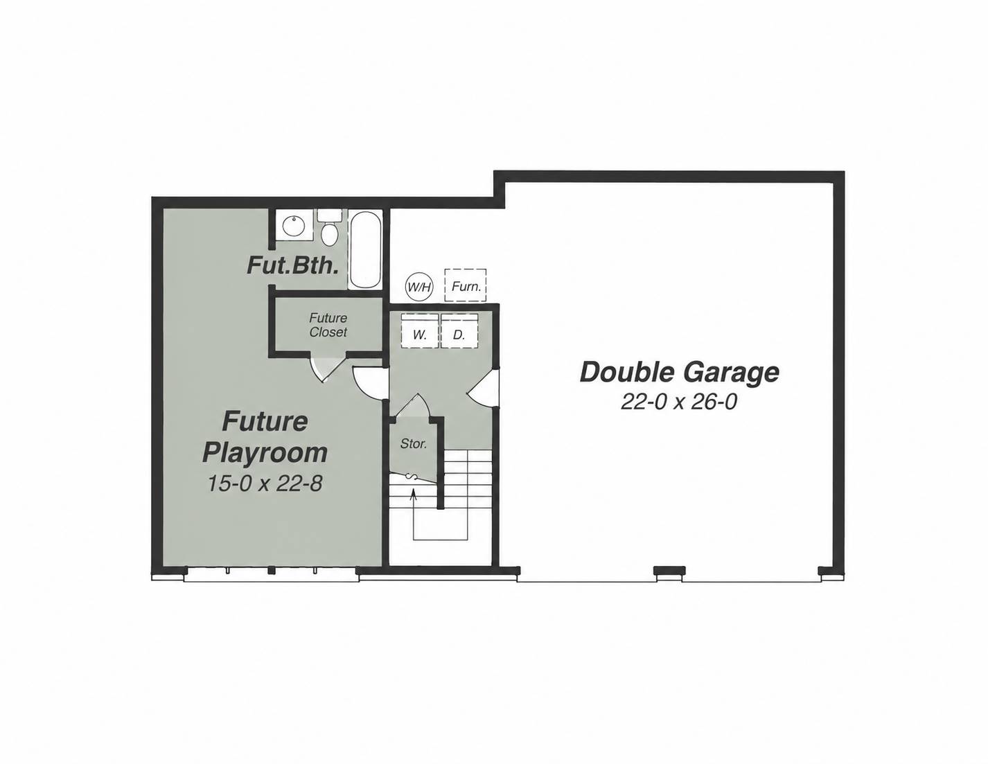 Lower Level Plan image of Woodbridge Heights House Plan