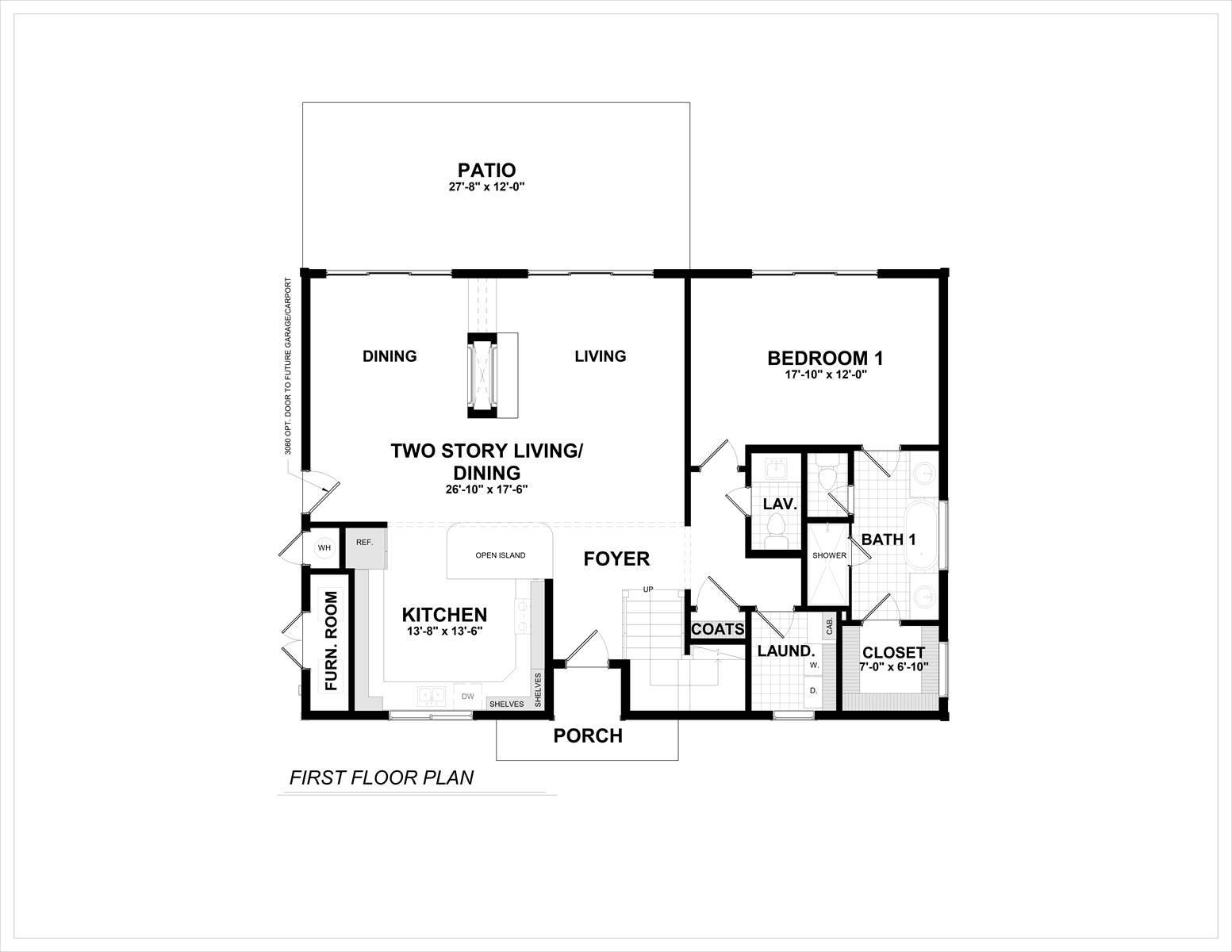 1st Floor image of The Cove House Plan
