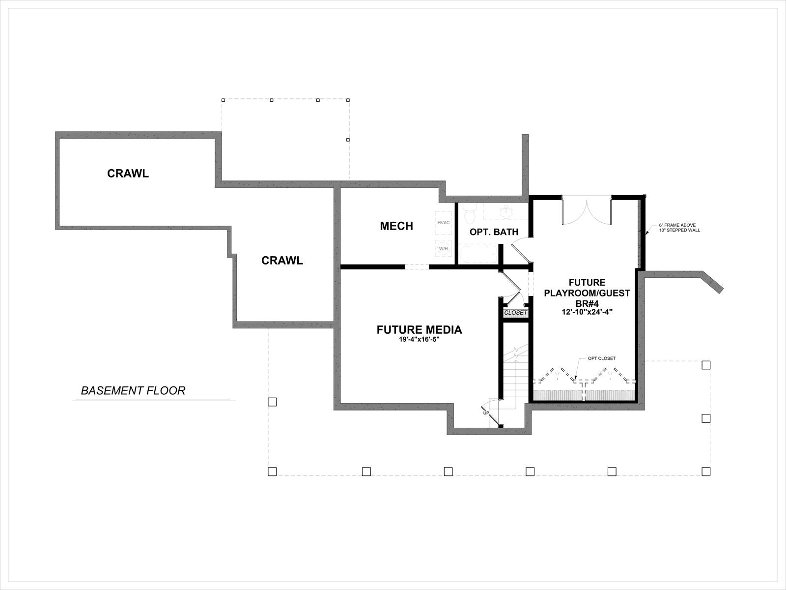 Basement Plan image of Countryfield II House Plan