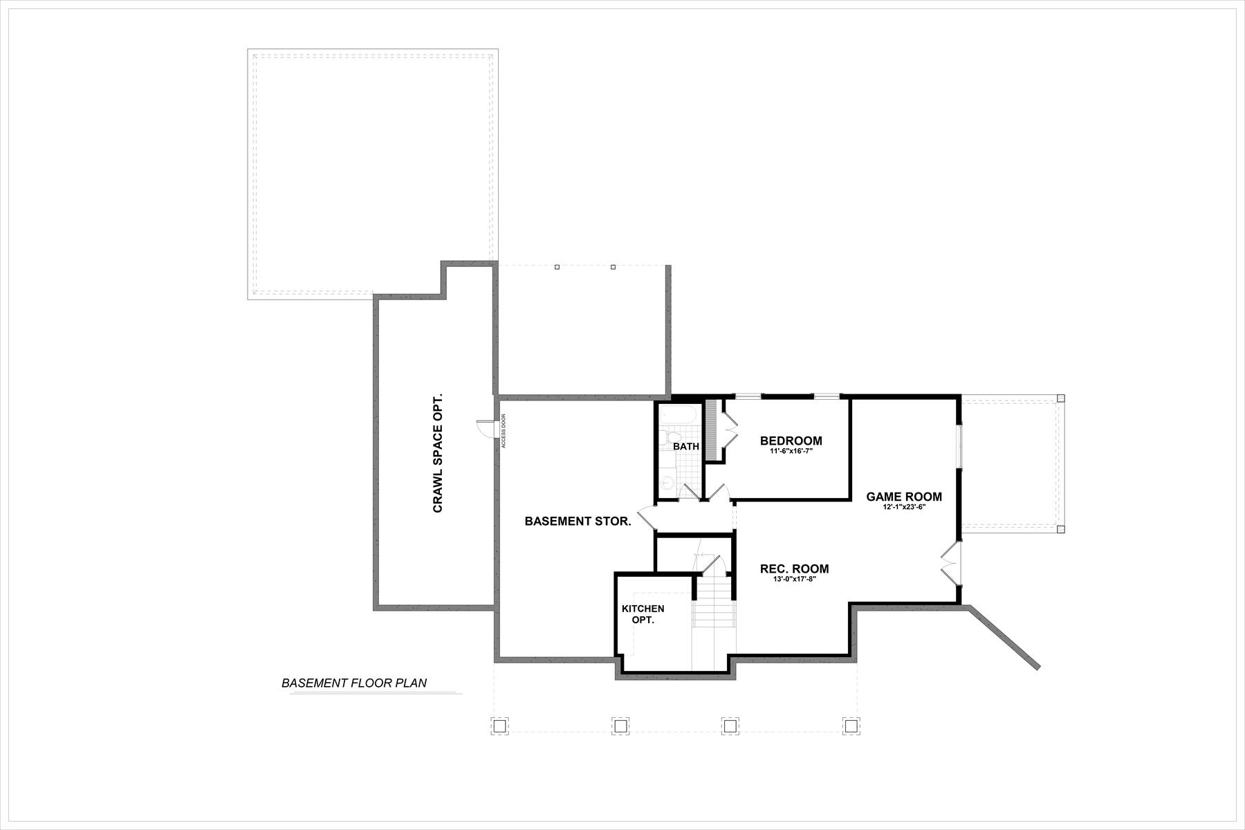 Lower Level Plan image of Ospry II House Plan