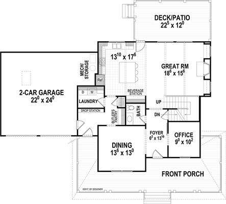 First Floor image of Hawthorne IIC House Plan