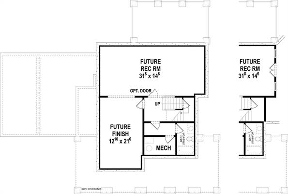 Lower Level image of Hawthorne IIC House Plan