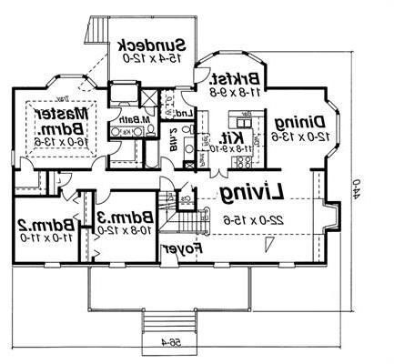 First Floor image of WOODROW House Plan