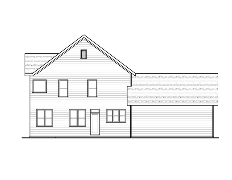 Rear Elevation image of Hawthorne IIA House Plan