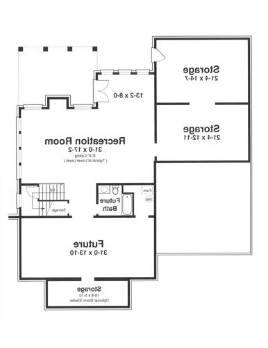 Lower Level image of ROCKINGHAM - II House Plan