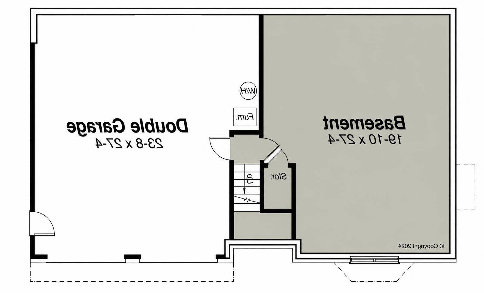 Lower Level Plan image of St. James House Plan