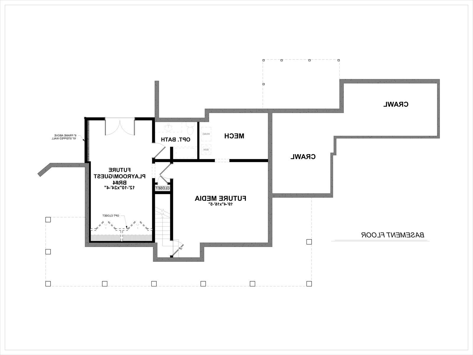 Basement Plan image of Countryfield II House Plan