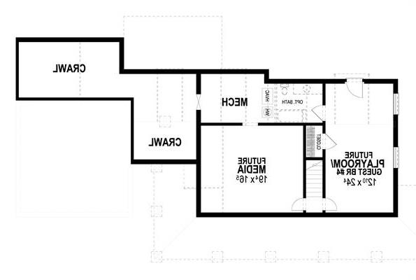 Lower Level image of Countryfield II House Plan