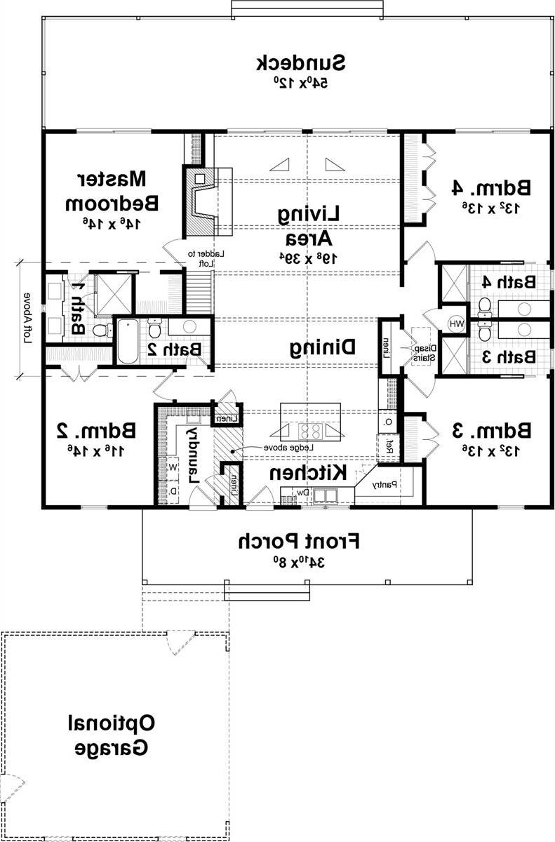 1st Floor image of Shadey Oak House Plan