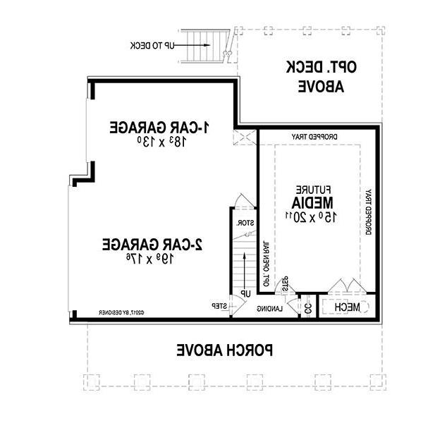 Lower Level image of Woodland II House Plan